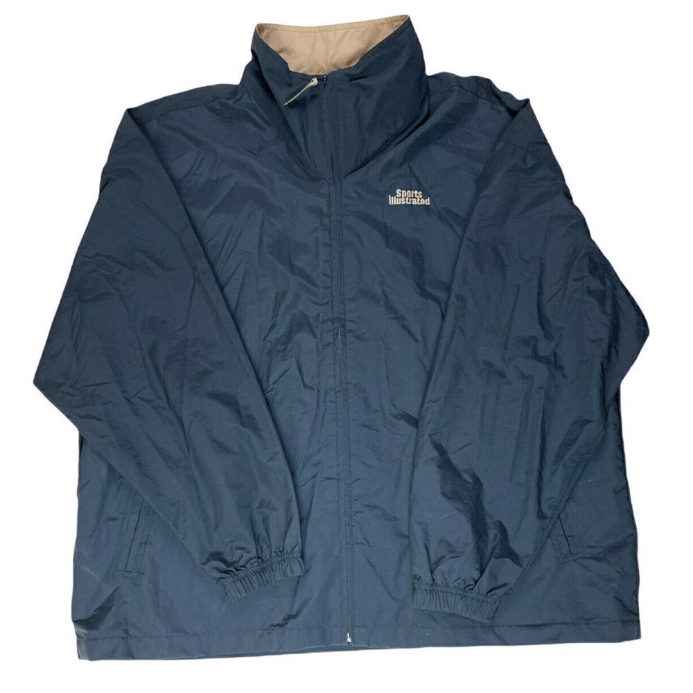 Sports Illustated Full Zip Jacket Men’s XL 100% Nylon Rain Coat Embroidered Logo